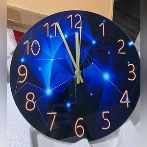 Wall Clock- starry sky sapphire blue. 12” in diameter.